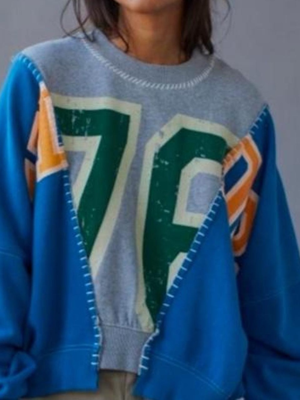 BDG Urban Outfitters Martina Spliced Patchwork Crewneck Sweatshirt
